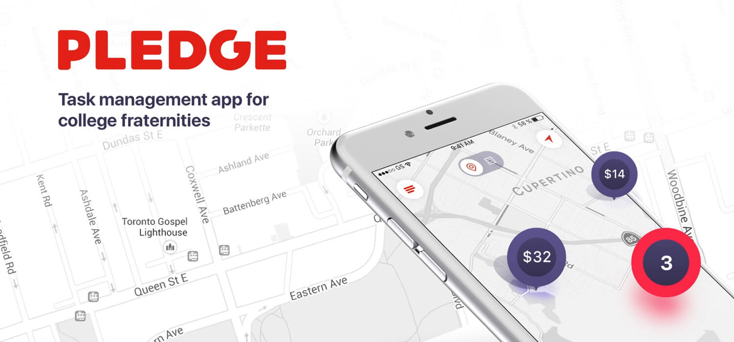 Pledge task manager shown on an iPhone